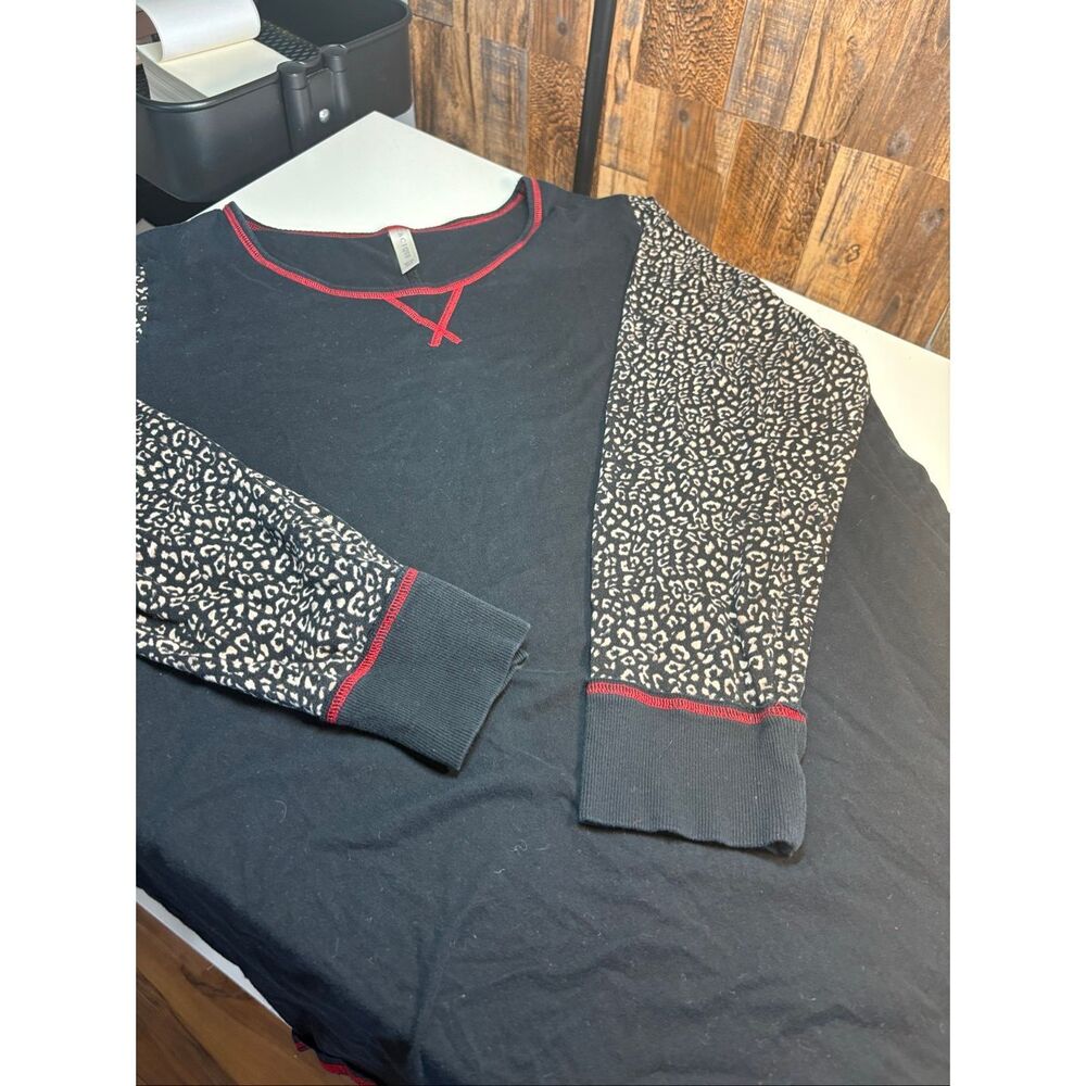 Cacique Leopard Print Sleeve Top